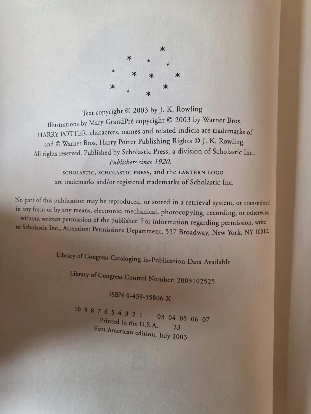Harry Potter and the Order of the Phoenix by J.K. Rowling – Hardcover Book